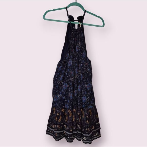 Free People Lyla Mini Romantic Cottagecore Boho Dress Blue Large L | EUC - Picture 1 of 4